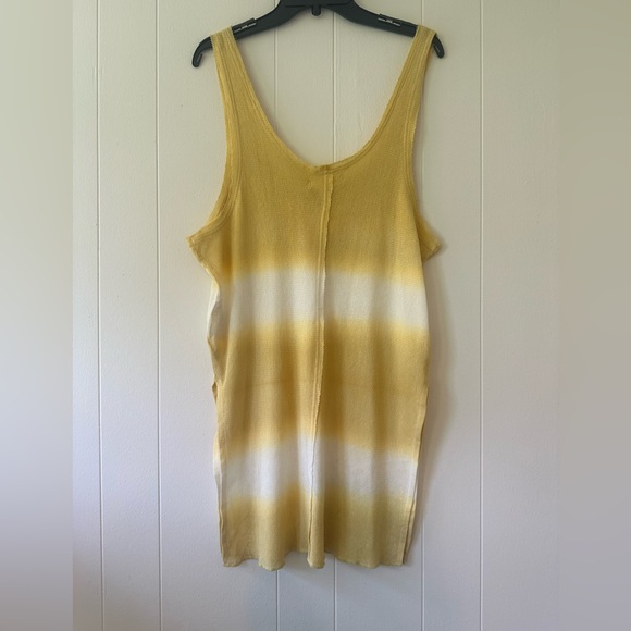 Free People We The Free long tunic tank top sleeveless ombré white yellow XL - Picture 6 of 9